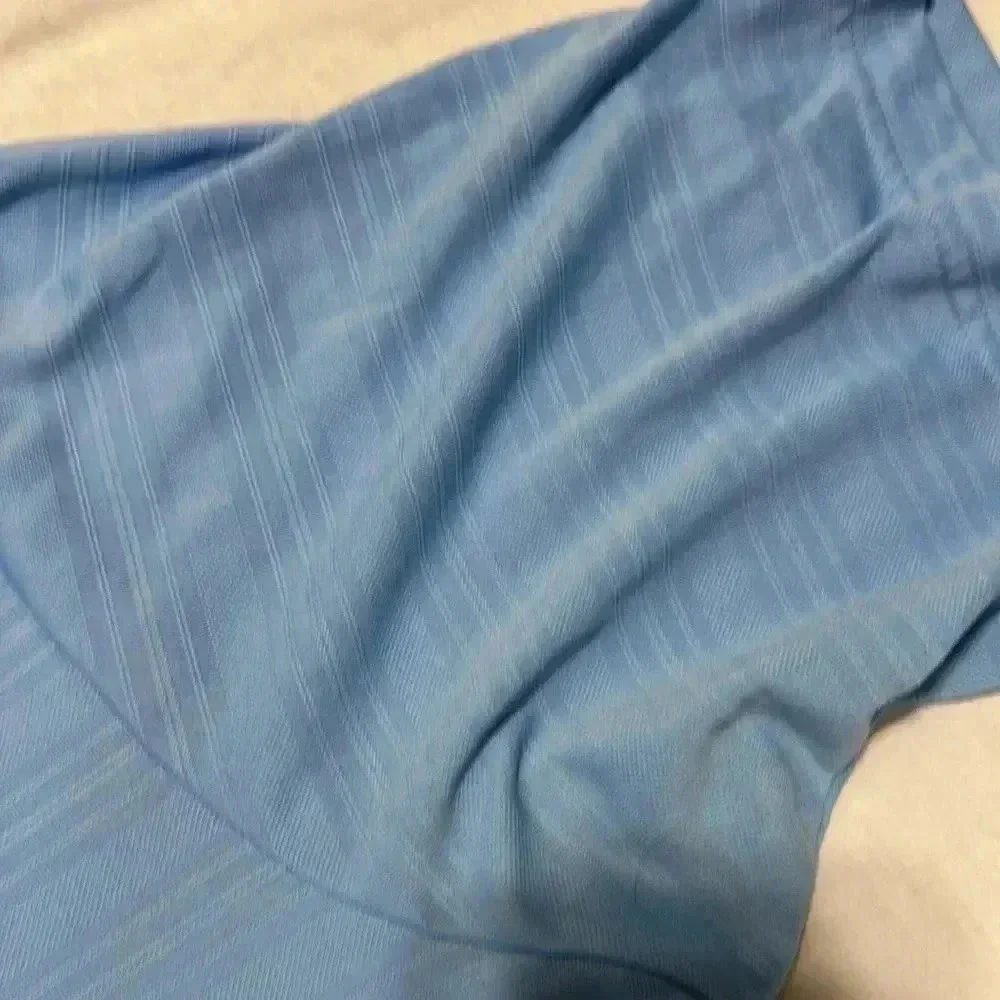 Adidas Polo Shirt Mens XL Blue Striped Short Sleeve Golf